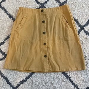 Yellow Button up skirt
